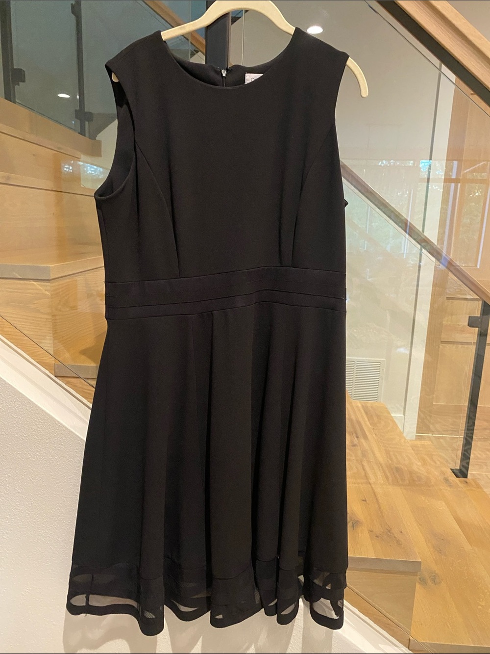 Calvin Klein Black Sleeveless Fit-and-Flare Midi Dress